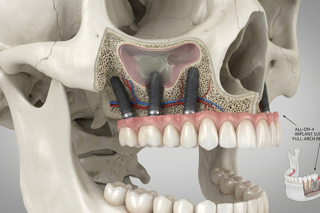 Full-Mouth Dental Implants (All-on-4 / All-on-6) illustration